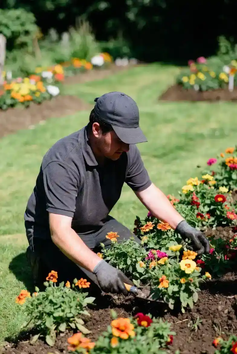 Flower care in the garden
